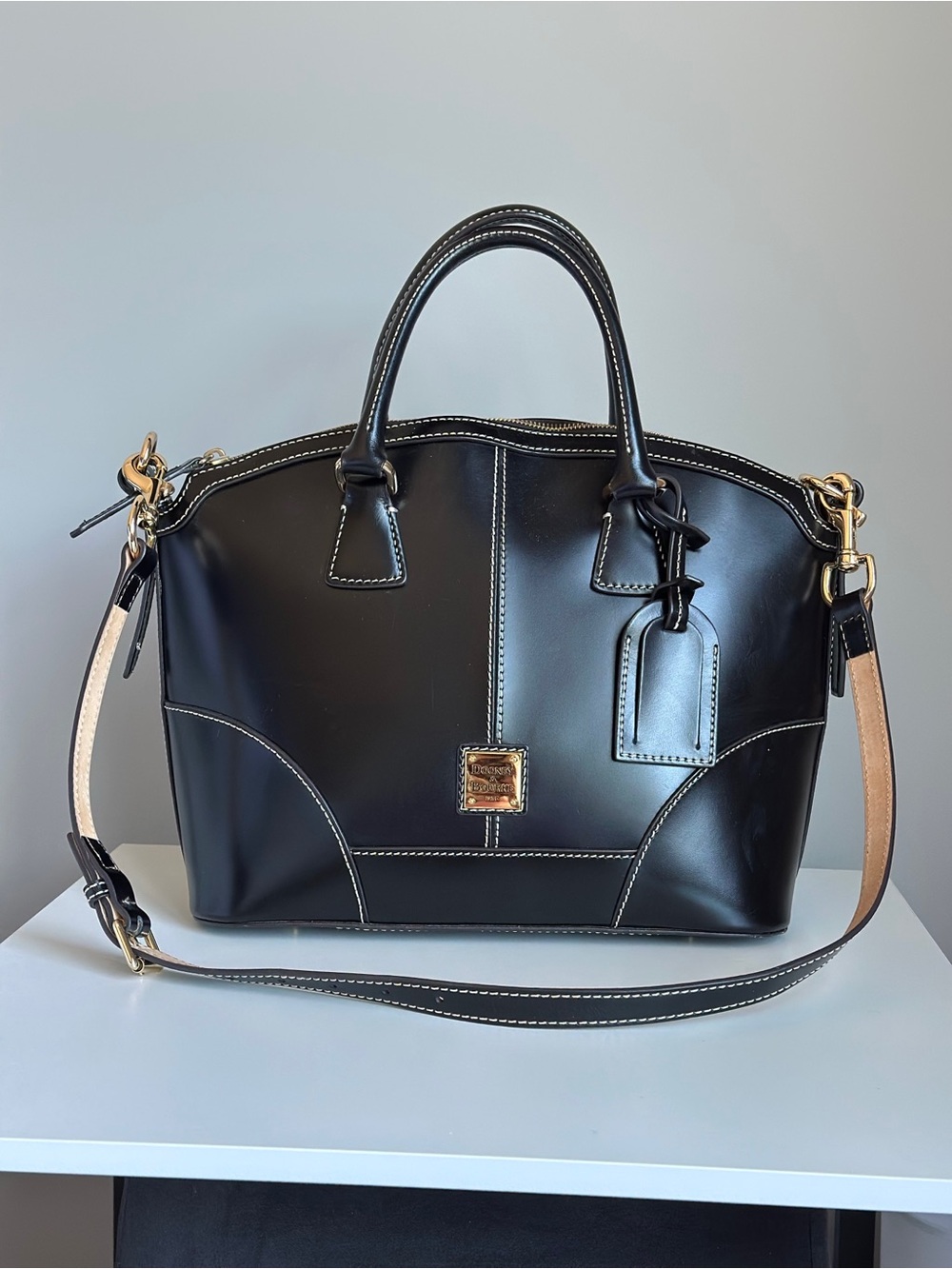 DOONEY & BOURKE Leather Dome Satchel with Detachable Strap
